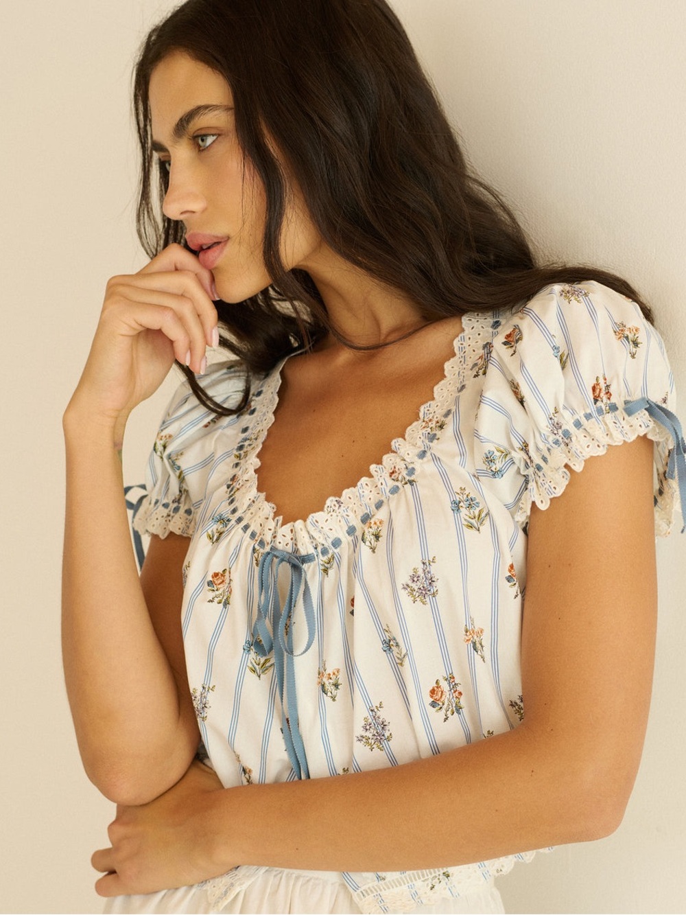 DOEN NERA TOP -- FLEURS DE BORDEAUX - Picture 2 of 10